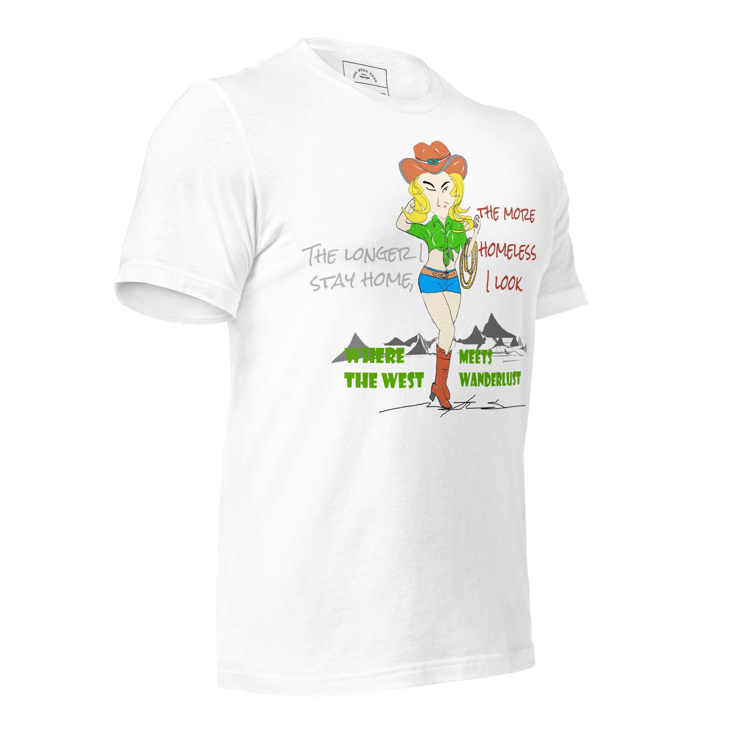 クラシックカウガールグラフィックTシャツ - 楽しいことが大好きな人のためのアメリカンスタイルTシャツ | FunWearCode