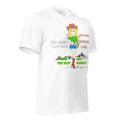 クラシックカウガールグラフィックTシャツ - 楽しいことが大好きな人のためのアメリカンスタイルTシャツ | FunWearCode