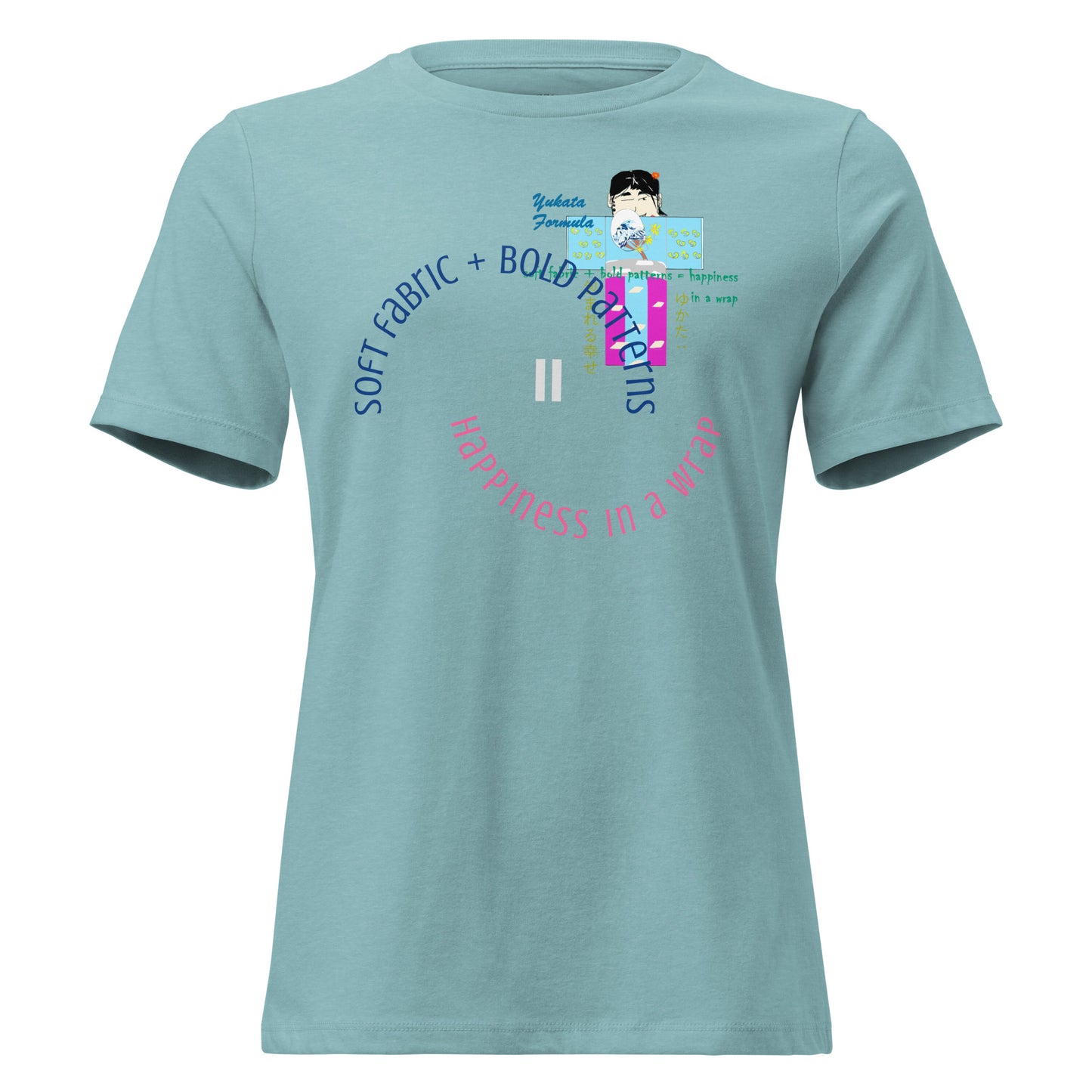 レディース リラックス浴衣Tシャツ - 柔らかくスレンダーな和風Tシャツ | FunWearCode