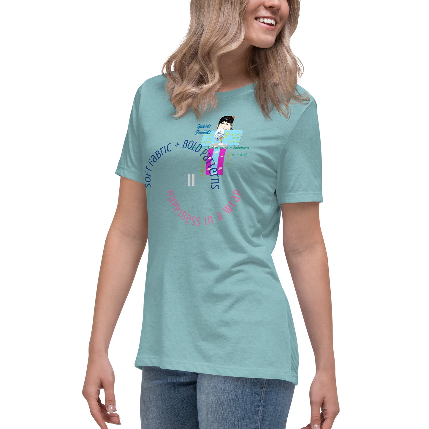 レディース リラックス浴衣Tシャツ - 柔らかくスレンダーな和風Tシャツ | FunWearCode