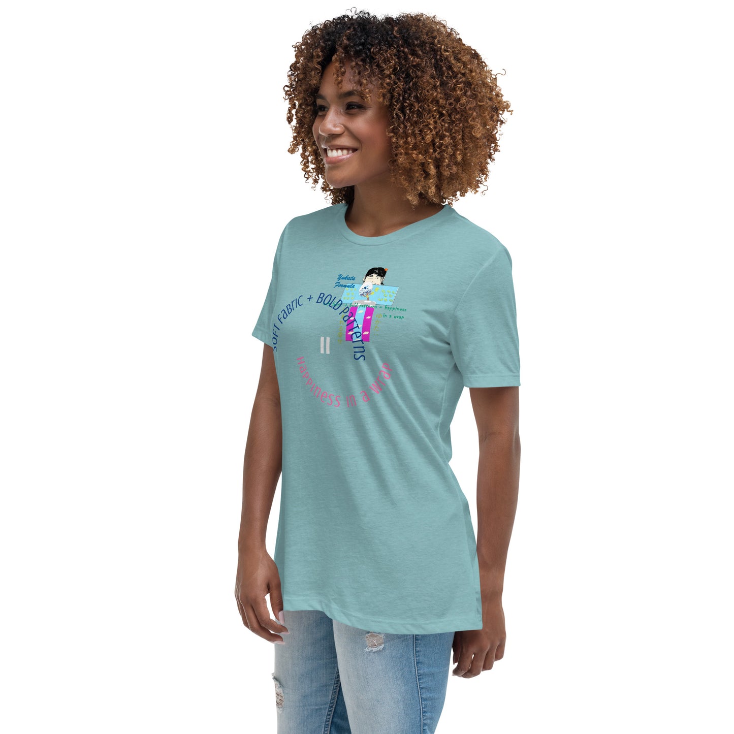 レディース リラックス浴衣Tシャツ - 柔らかくスレンダーな和風Tシャツ | FunWearCode