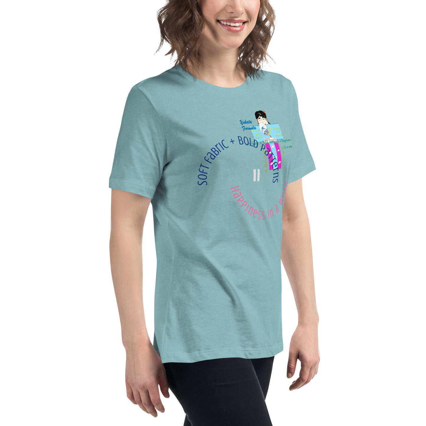 レディース リラックス浴衣Tシャツ - 柔らかくスレンダーな和風Tシャツ | FunWearCode