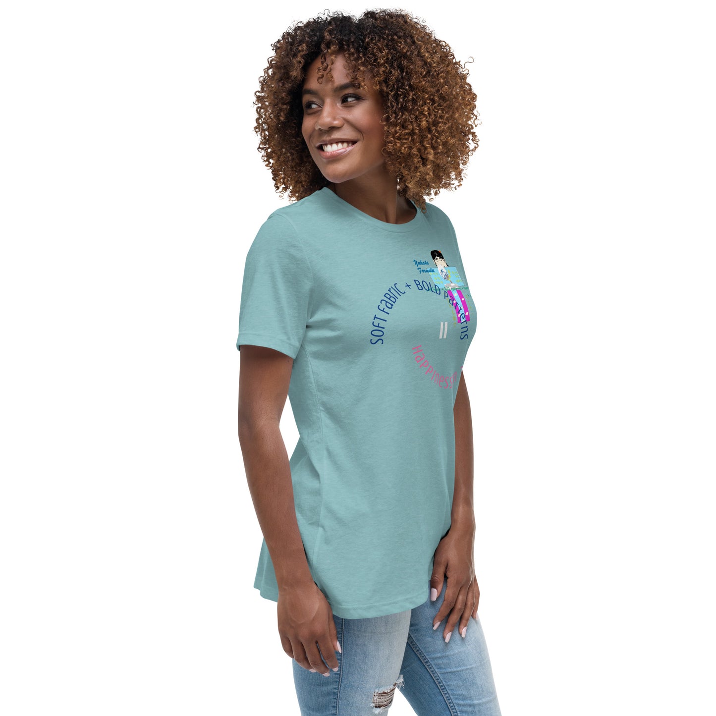 レディース リラックス浴衣Tシャツ - 柔らかくスレンダーな和風Tシャツ | FunWearCode