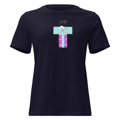 Black t-shirt with a colorful yukata girl graphic design on a white background