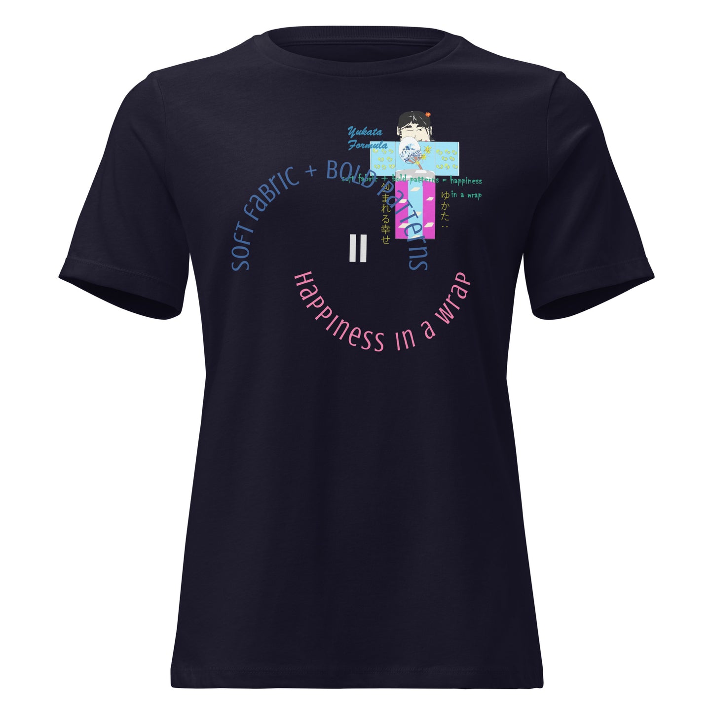 レディース リラックス浴衣Tシャツ - 柔らかくスレンダーな和風Tシャツ | FunWearCode