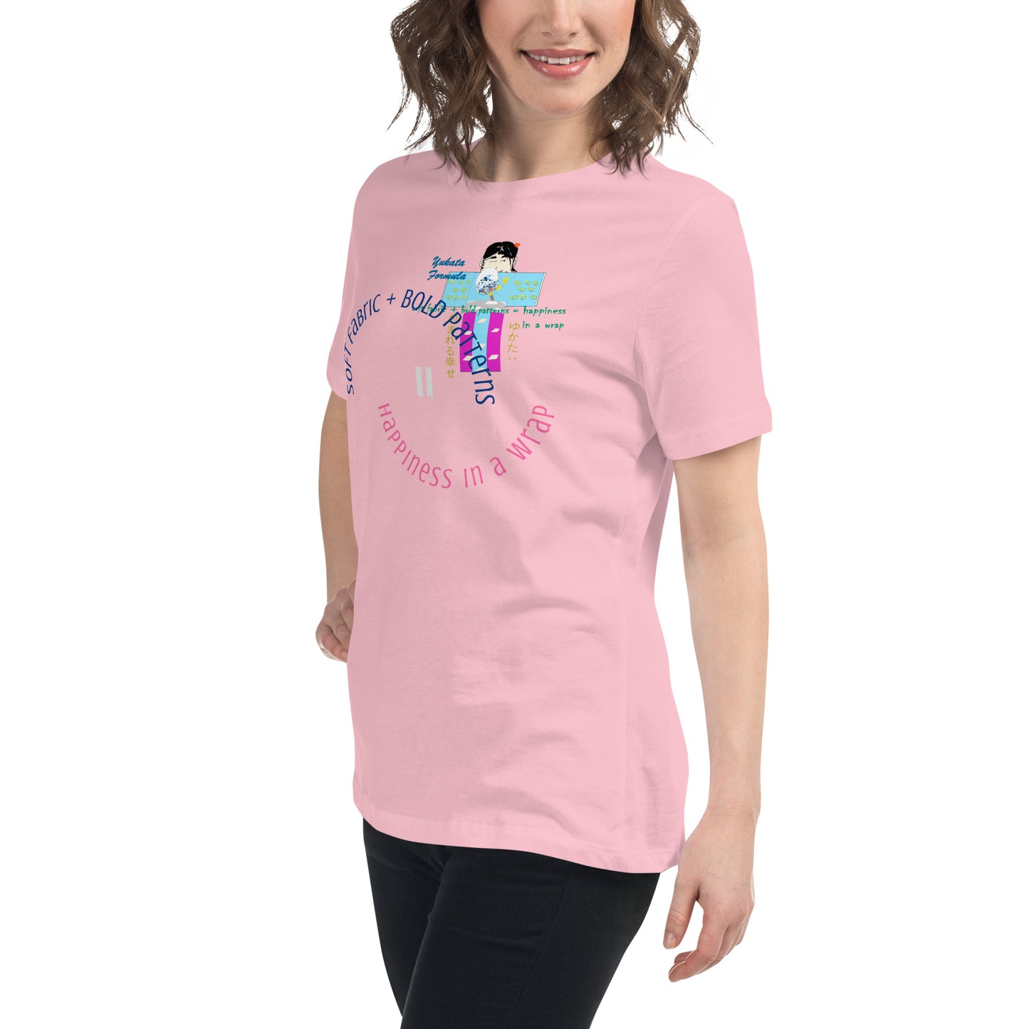 レディース リラックス浴衣Tシャツ - 柔らかくスレンダーな和風Tシャツ | FunWearCode