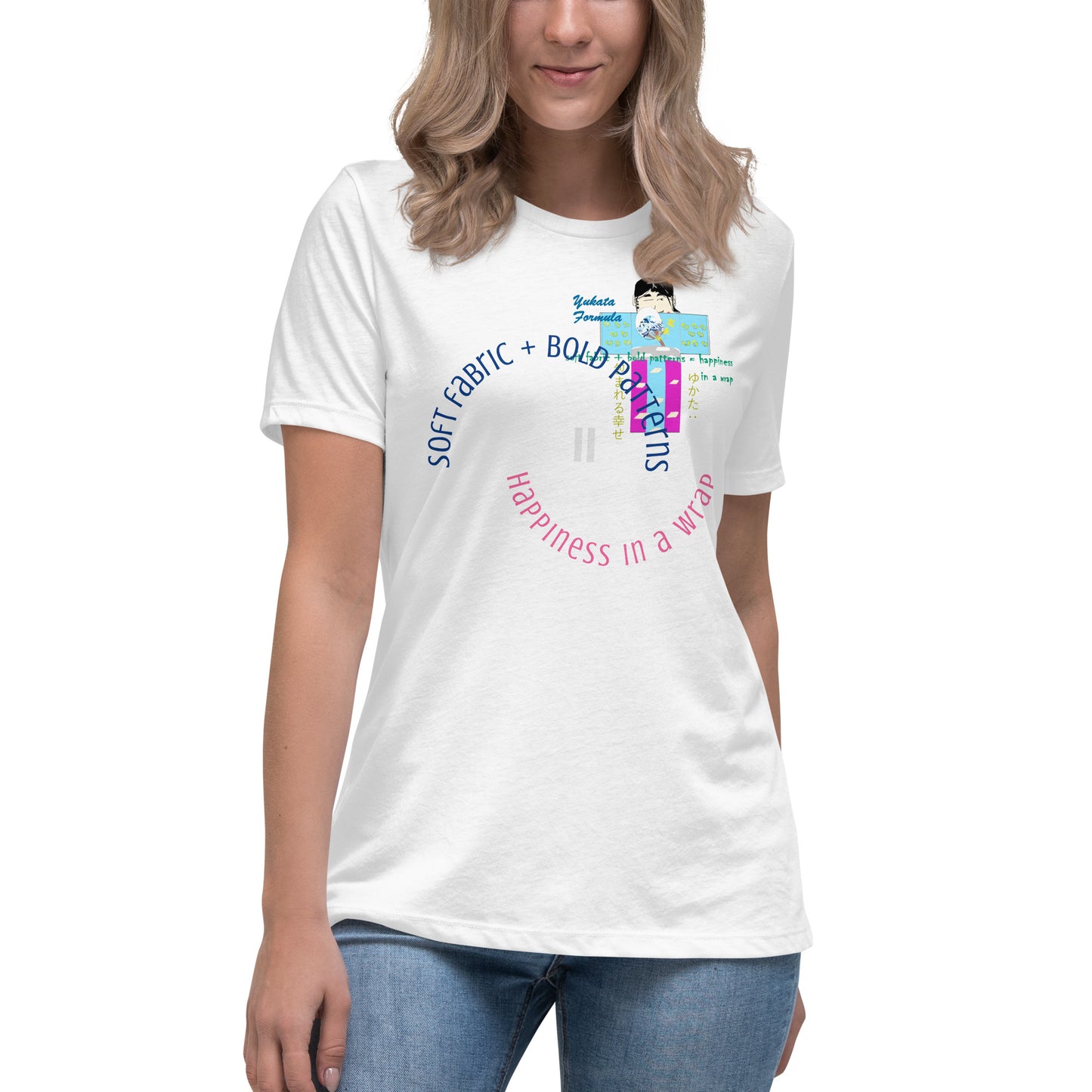 レディース リラックス浴衣Tシャツ - 柔らかくスレンダーな和風Tシャツ | FunWearCode