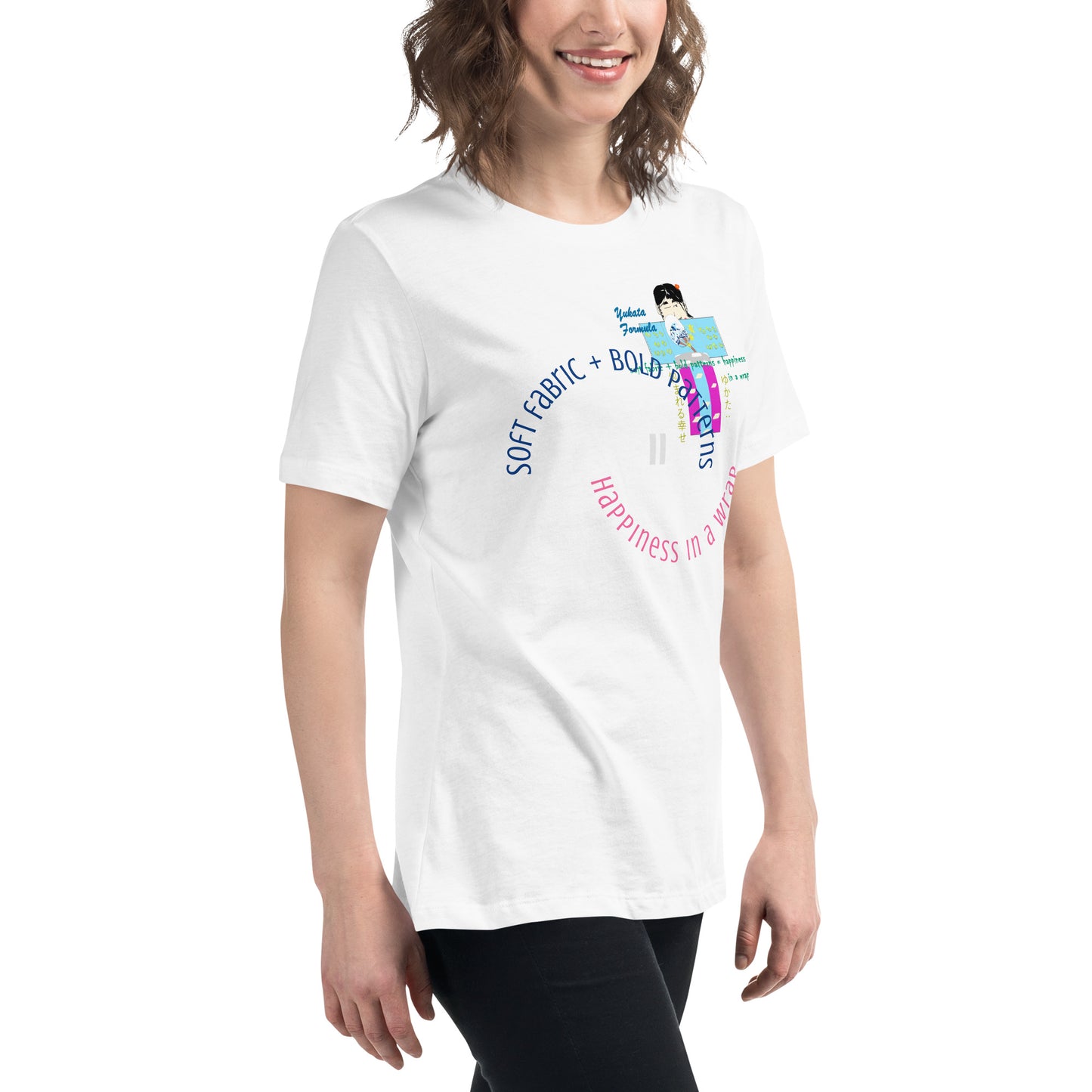 レディース リラックス浴衣Tシャツ - 柔らかくスレンダーな和風Tシャツ | FunWearCode