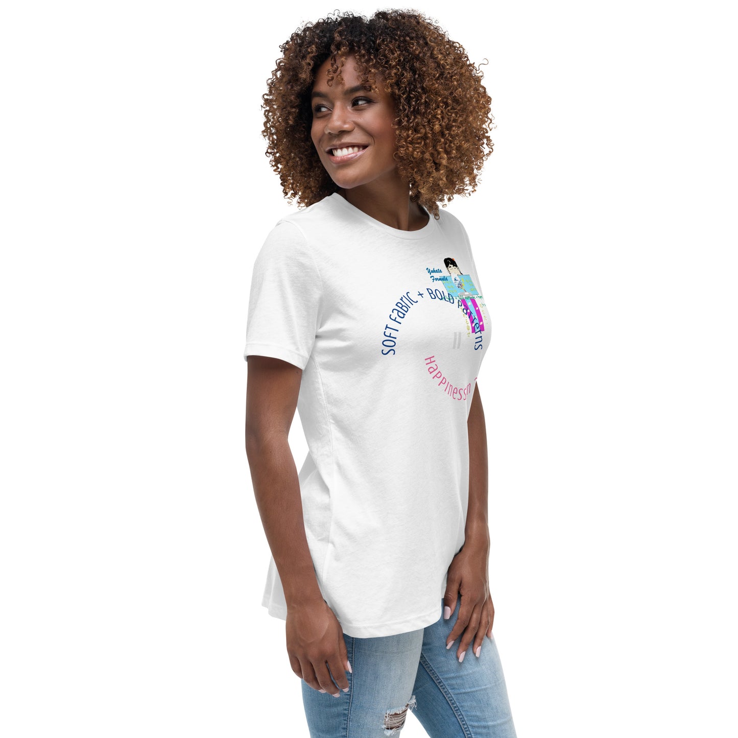レディース リラックス浴衣Tシャツ - 柔らかくスレンダーな和風Tシャツ | FunWearCode